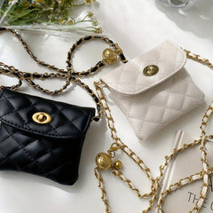 Quilted Chain Crossbody Bag PU Leather Shoulder Bag