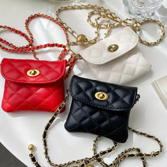 Quilted Chain Crossbody Bag PU Leather Shoulder Bag