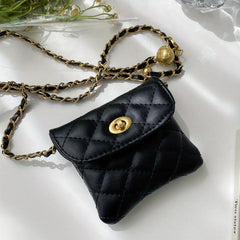 Quilted Chain Crossbody Bag PU Leather Shoulder Bag