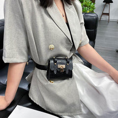 Vintage Crocodile Pattern Waist Bag Retro PU Leather Fanny Pack