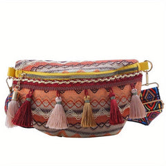 Bohemian Embroidery Waist Bag Ethnic Style Tassel Fanny Pack