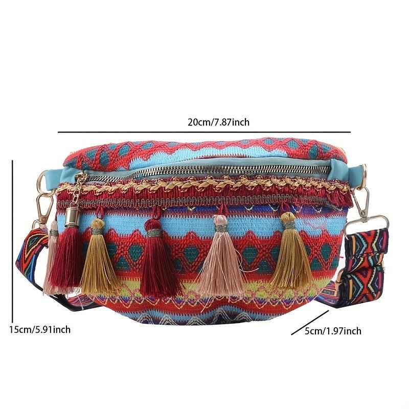 Bohemian Embroidery Waist Bag Ethnic Style Tassel Fanny Pack