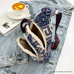 Embroidery Sling Bag Geometric Pattern Chest Bag