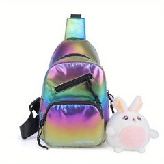 Laser Sling Zipper Bag Crossbody Bag Outdoor Sports Storage Bag