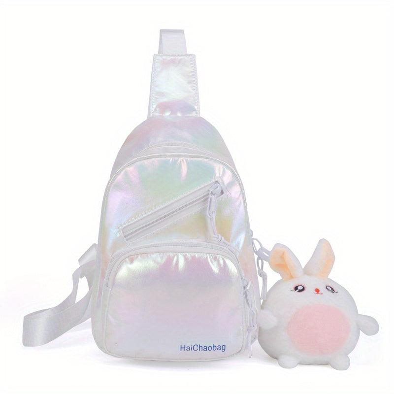 Laser Sling Zipper Bag Crossbody Bag Outdoor Sports Storage Bag