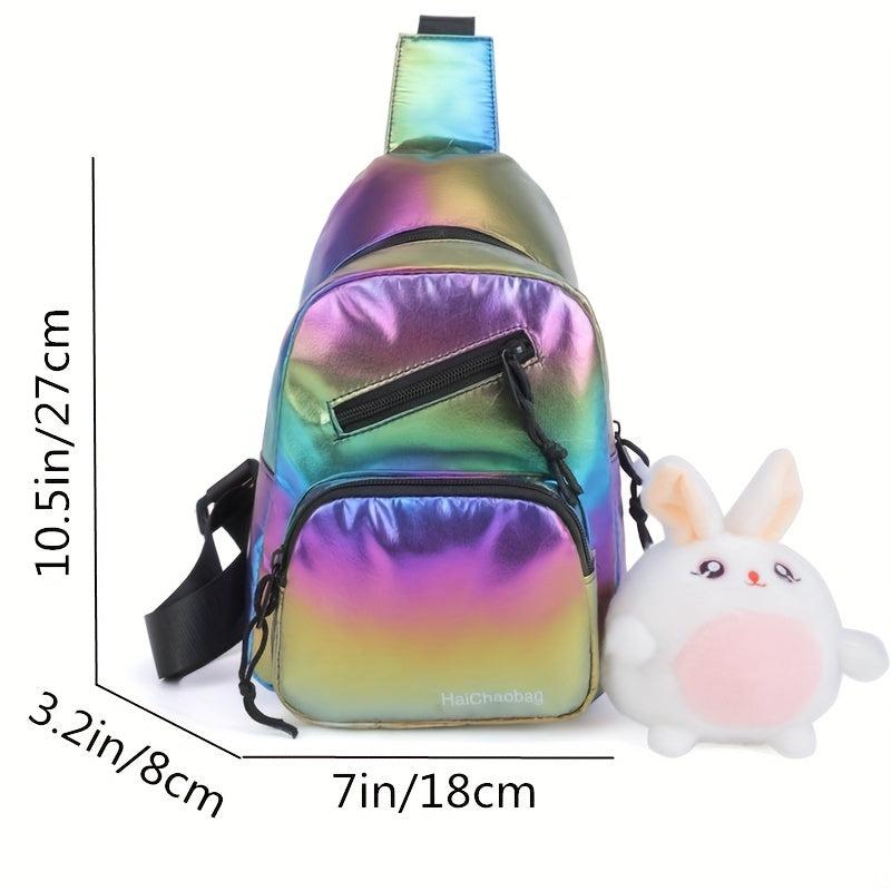 Laser Sling Zipper Bag Crossbody Bag Outdoor Sports Storage Bag