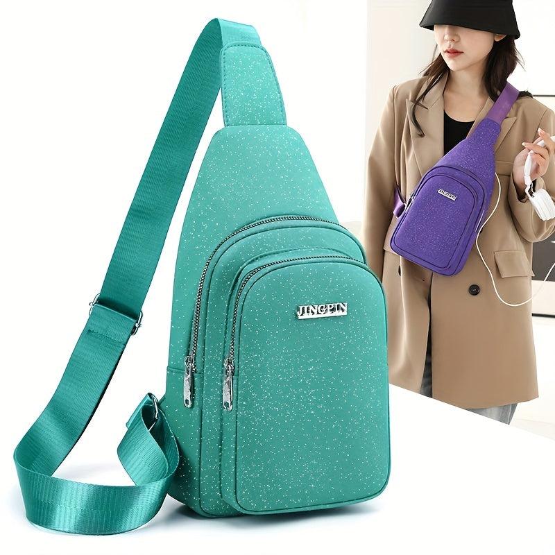 Starry Chest Purse Women's Crossbody Bag - Zipper Front Sling Bag
