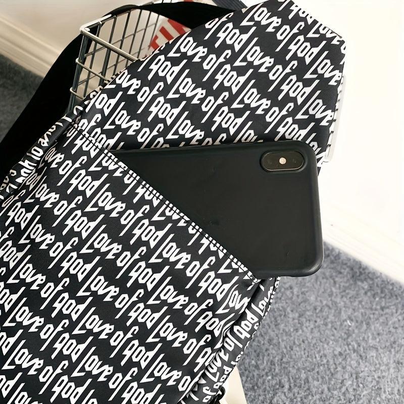 Nylon Crossbody Bag Letter Graphic Sling Bag