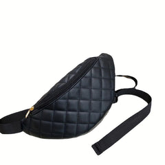 Argyle Quilted Waist Bag Casual PU Leather Chest Bag Women's Phone Purse