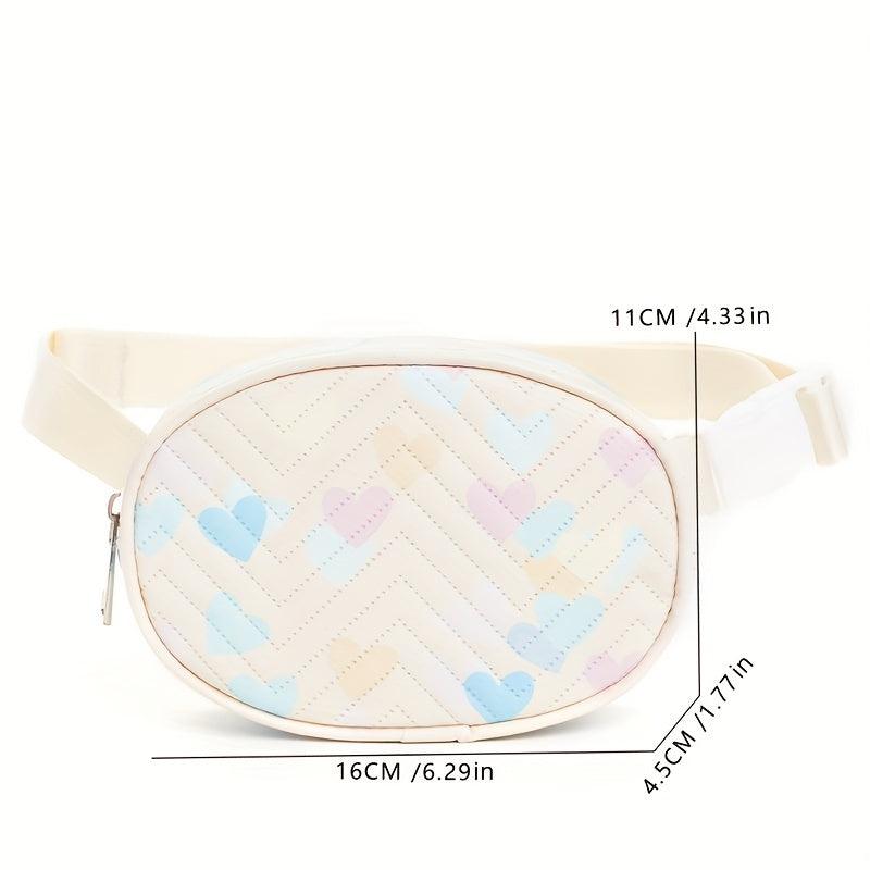 Colorful Love Pattern Waist Bag Zipper Belt Bag
