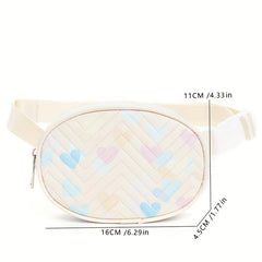 Colorful Love Pattern Waist Bag Zipper Belt Bag