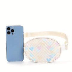 Colorful Love Pattern Waist Bag Zipper Belt Bag