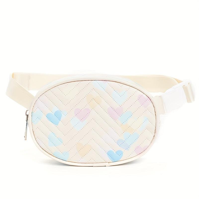 Colorful Love Pattern Waist Bag Zipper Belt Bag