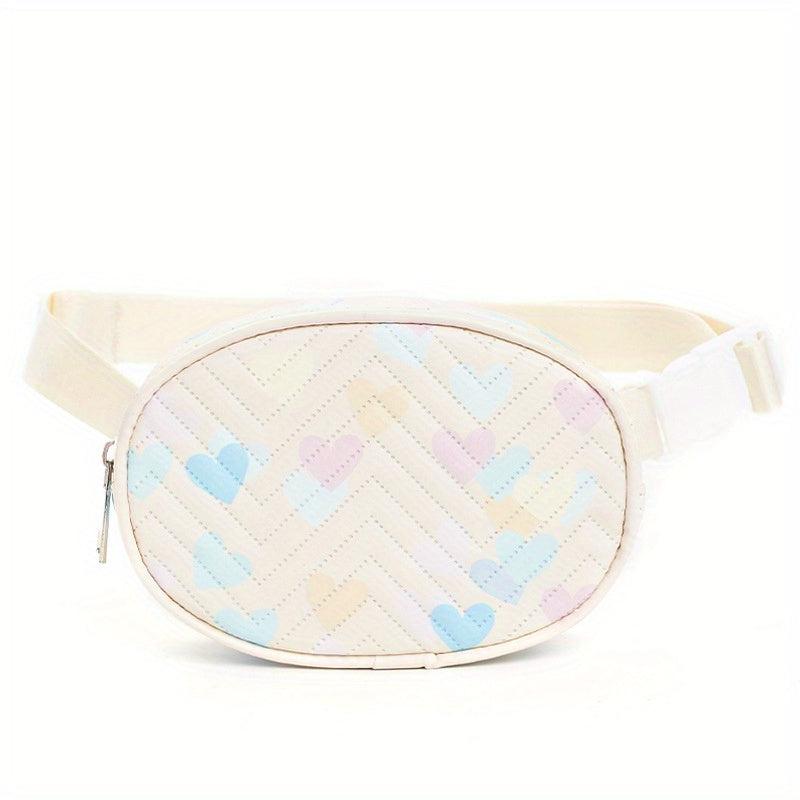Colorful Love Pattern Waist Bag Zipper Belt Bag