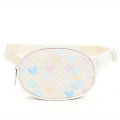 Colorful Love Pattern Waist Bag Zipper Belt Bag