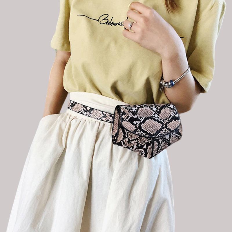 Flap Magnet Closure Belt Bag PU Leather Fanny Pack