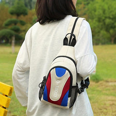 Canvas Mini Block Backpack Casual Chest Bag Women's Shoulder Bag