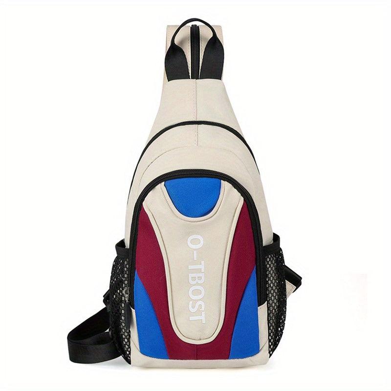 Canvas Mini Block Backpack Casual Chest Bag Women's Shoulder Bag