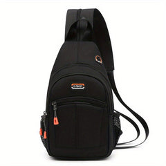 Colorblock Canvas Sling Bag Outdoor Travel Chest Bag