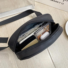 V Embossed Crossbody Bag Solid Faux Leather Waist Bag
