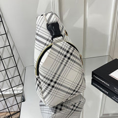 Plaid Pattern Chest Bag Zipper Sling Fanny Pack
