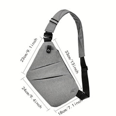 Nylon Crossbody Chest Bag Zipper Sling for Sports Cycling