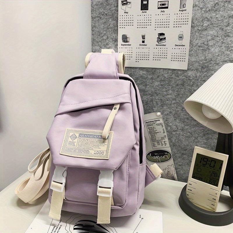 Nylon Flap Sling Bag Letter Patch Decor Chest Bag