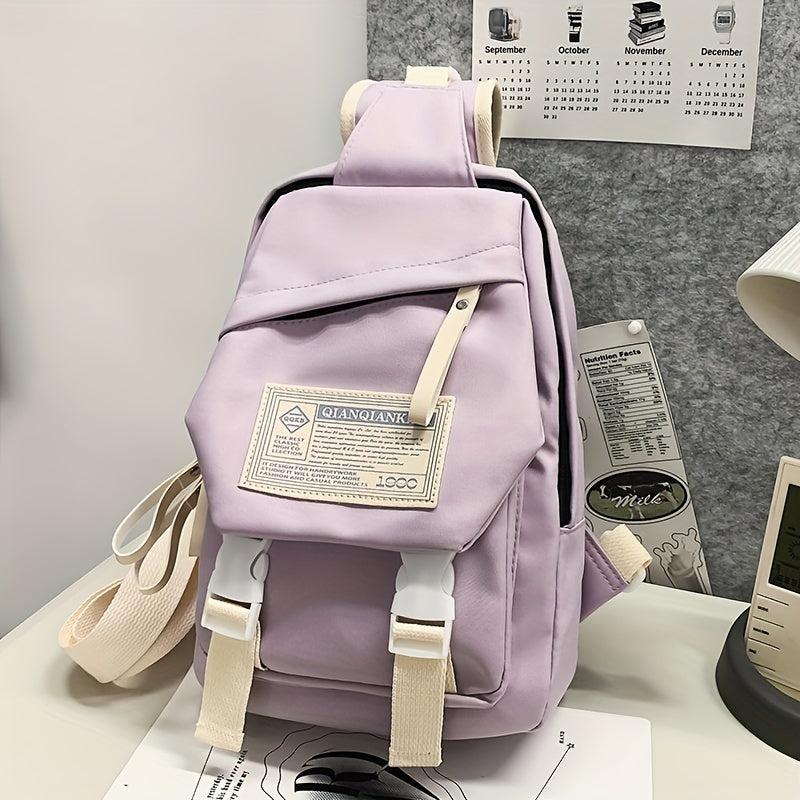 Nylon Flap Sling Bag Letter Patch Decor Chest Bag