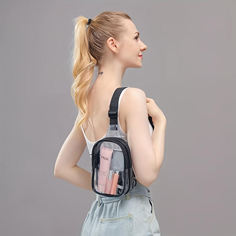 Transparent Sling Bag Zipper Crossbody Bag for Women