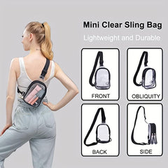 Transparent Sling Bag Zipper Crossbody Bag for Women
