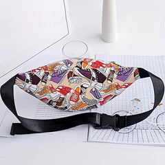 Colorful Cartoon Shoe Print Chest Bag Fanny Pack