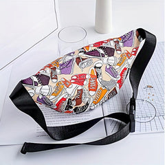 Colorful Cartoon Shoe Print Chest Bag Fanny Pack