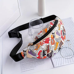 Colorful Cartoon Shoe Print Chest Bag Fanny Pack