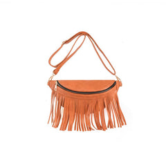 Tassel Decor Chest Bag Women's PU Leather Crossbody Bag