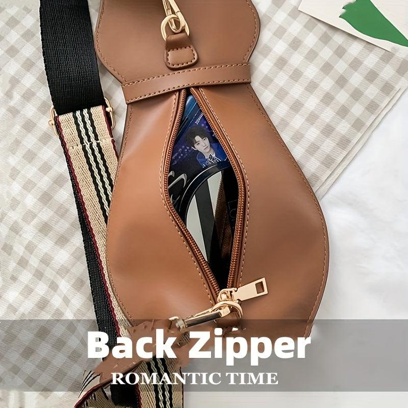 Cat Chest Bag PU Leather Waterproof Adjustable Strap Crossbody Bag