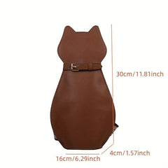 Cat Chest Bag PU Leather Waterproof Adjustable Strap Crossbody Bag