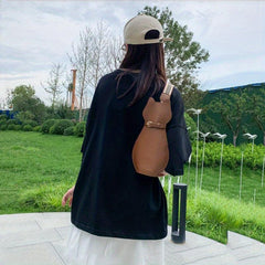 Cat Chest Bag PU Leather Waterproof Adjustable Strap Crossbody Bag