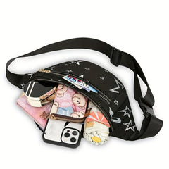 Cartoon Print Chest Bag Sports Fitness Nylon Sling Bag