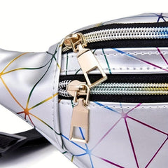 3D Laser Fanny Pack Waterproof Sports Waist Bag Holographic