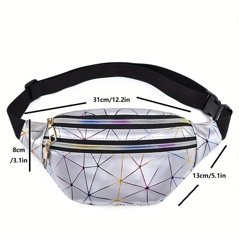 3D Laser Fanny Pack Waterproof Sports Waist Bag Holographic