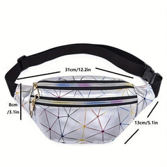 3D Laser Fanny Pack Waterproof Sports Waist Bag Holographic