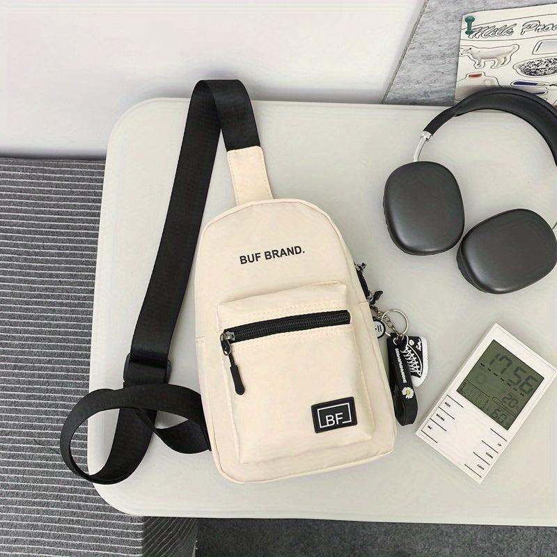 Letter Graphic Sling Bag Nylon Crossbody Bag