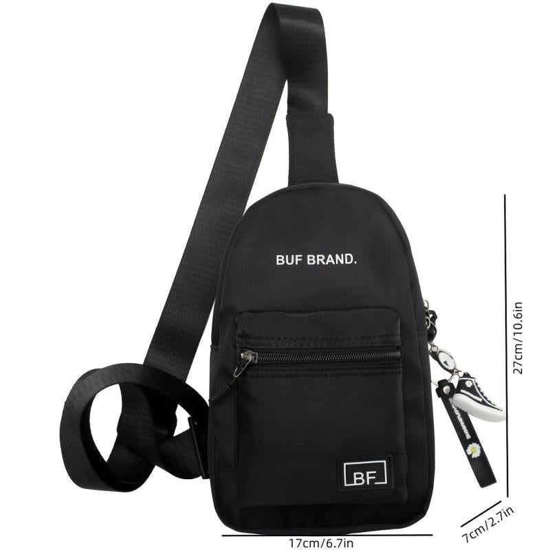 Letter Graphic Sling Bag Nylon Crossbody Bag