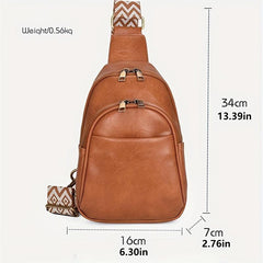 Vintage Double Layer Chest Bag Retro Bohemian Crossbody Bag Women's Sling Purse