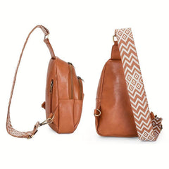 Vintage Double Layer Chest Bag Retro Bohemian Crossbody Bag Women's Sling Purse
