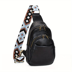 Vintage Double Layer Chest Bag Retro Bohemian Crossbody Bag Women's Sling Purse