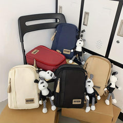 Nylon Sling Bag Letter Patch Decor Chest Bag Crossbody Bag