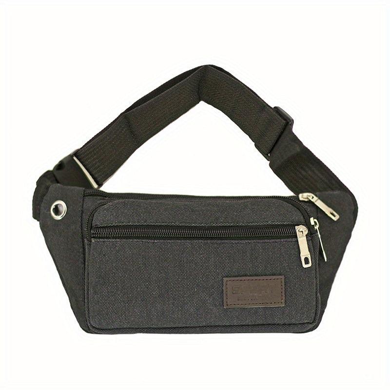 Casual Canvas Waist Bag Sports Runing Chest Bag for Outdoor Travel