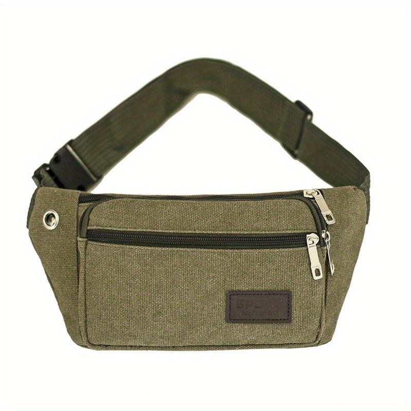 Casual Canvas Waist Bag Sports Runing Chest Bag for Outdoor Travel
