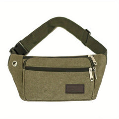 Casual Canvas Waist Bag Sports Runing Chest Bag for Outdoor Travel